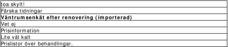 Prisinformation Lite