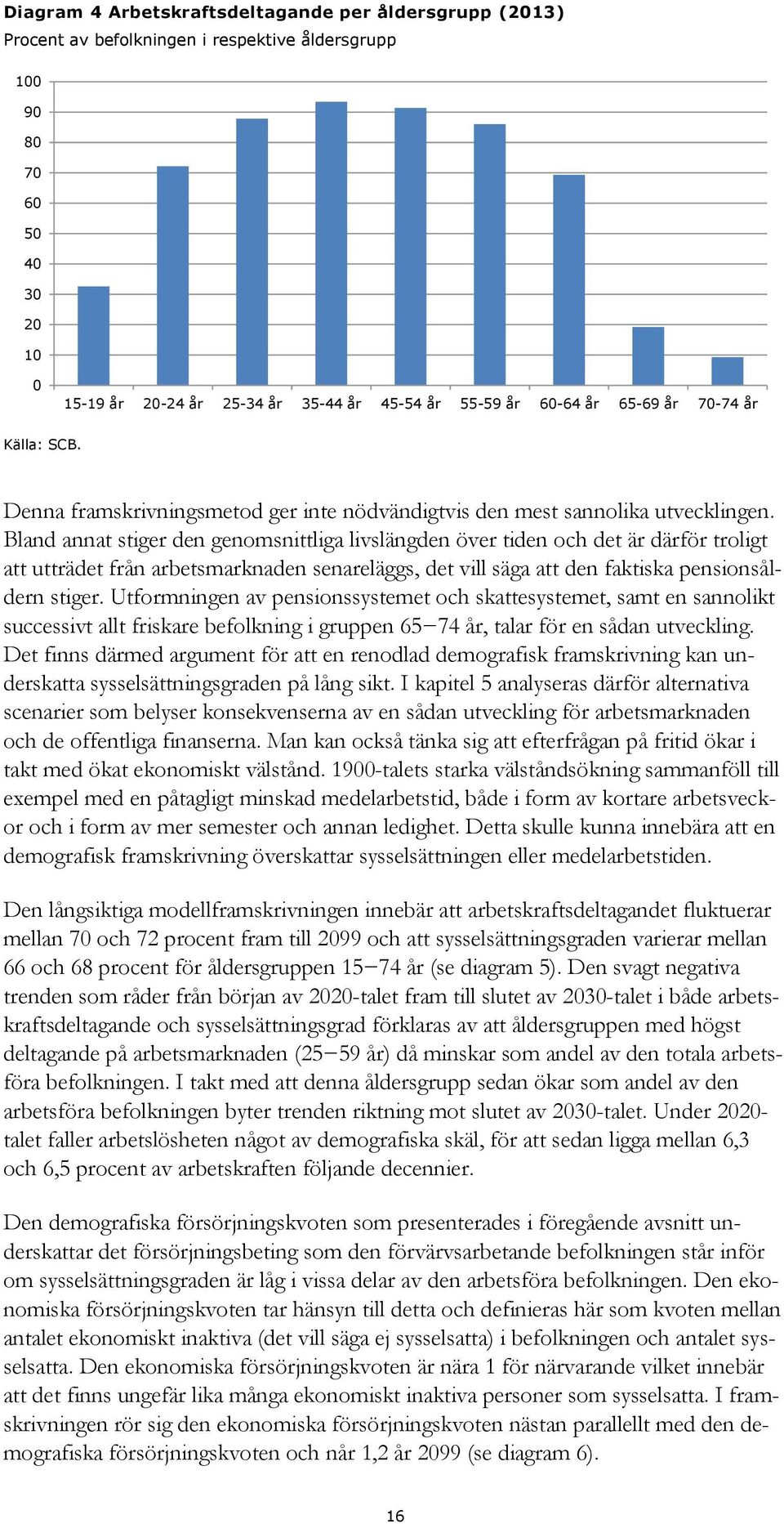 Bland annat stiger den genomsnittliga livslängden över tiden och det är därför troligt att utträdet från arbetsmarknaden senareläggs, det vill säga att den faktiska pensionsåldern stiger.