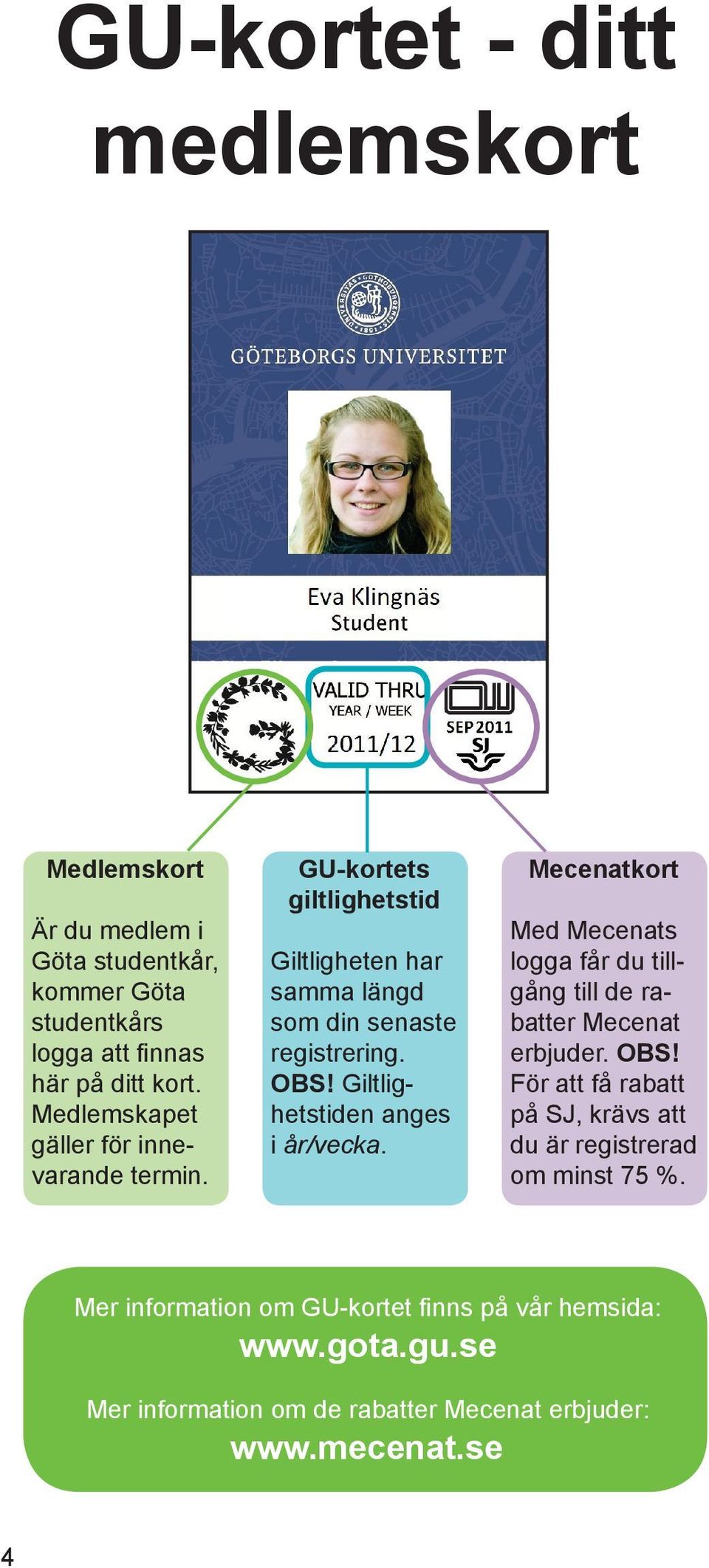 Giltlighetstiden anges i år/vecka. Mecenatkort Med Mecenats logga får du tillgång till de rabatter Mecenat erbjuder. OBS!