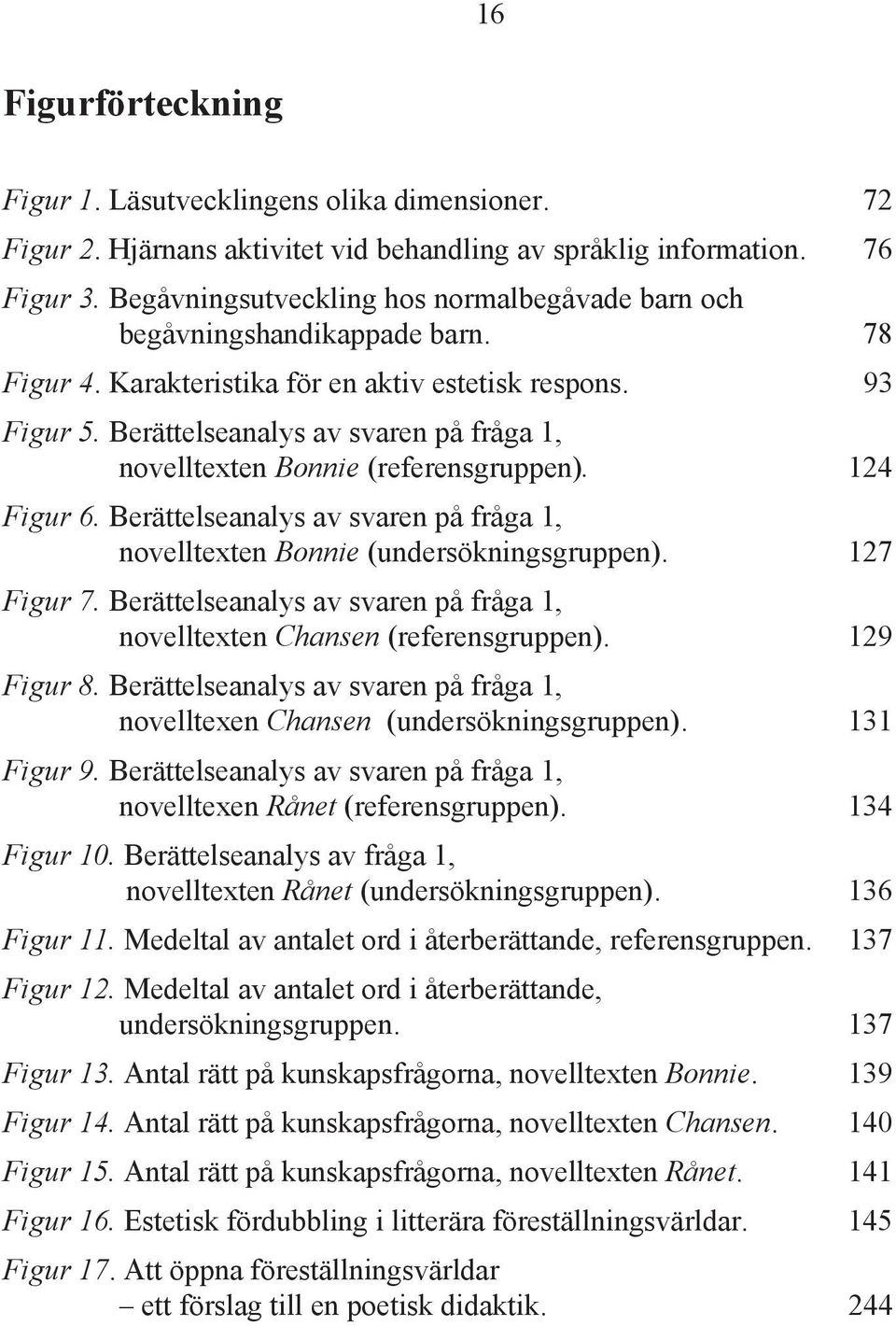 Berättelseanalys av svaren på fråga 1, novelltexten Bonnie (referensgruppen). 124 Figur 6. Berättelseanalys av svaren på fråga 1, novelltexten Bonnie (undersökningsgruppen). 127 Figur 7.