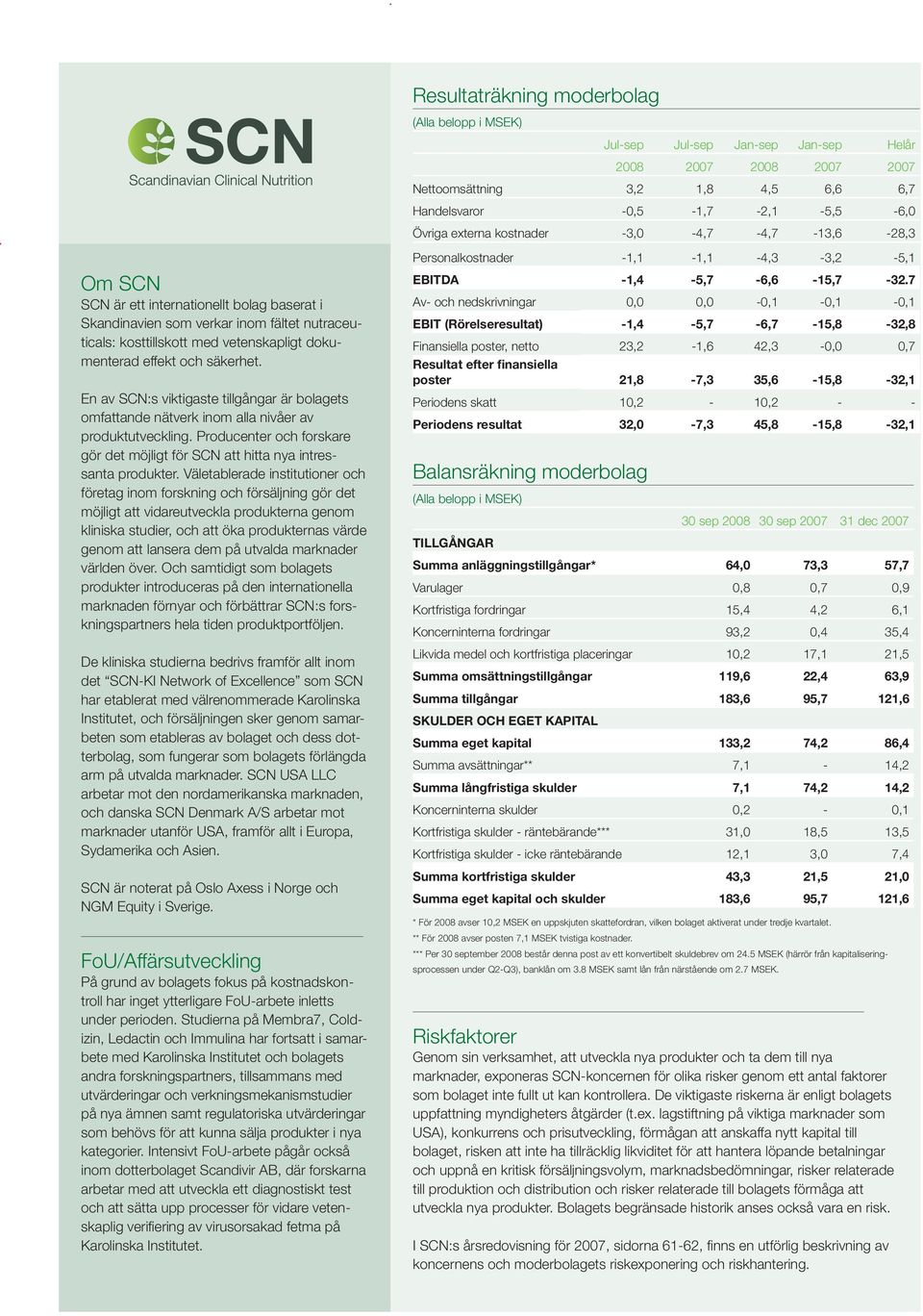 Väletablerade institutioner och företag inom forskning och försäljning gör det möjligt att vidareutveckla produkterna genom kliniska studier, och att öka produkternas värde genom att lansera dem på