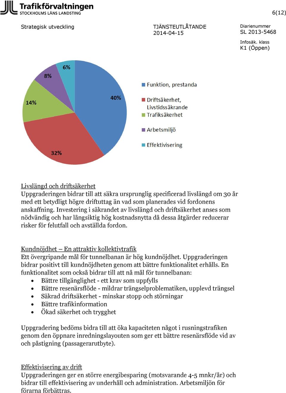 Investering i säkrandet av livslängd och driftsäkerhet anses som nödvändig och har långsiktig hög kostnadsnytta då dessa åtgärder reducerar risker för felutfall och avställda fordon.