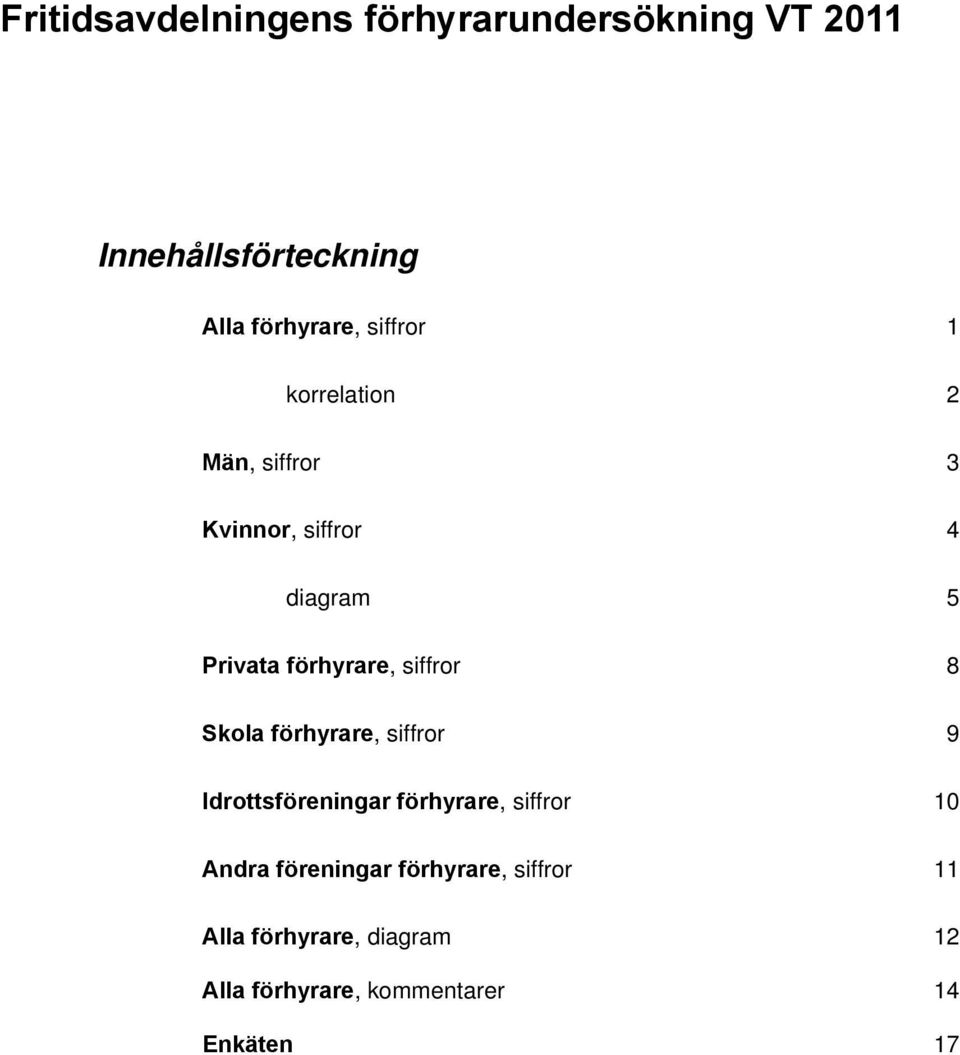 Privata förhyrare, siffror 8 Skola förhyrare, siffror 9 Idrottsar förhyrare, siffror