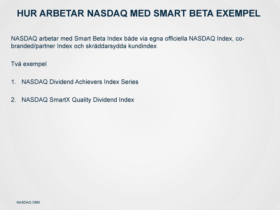 cobranded/partner Index och skräddarsydda kundindex Två exempel 1.