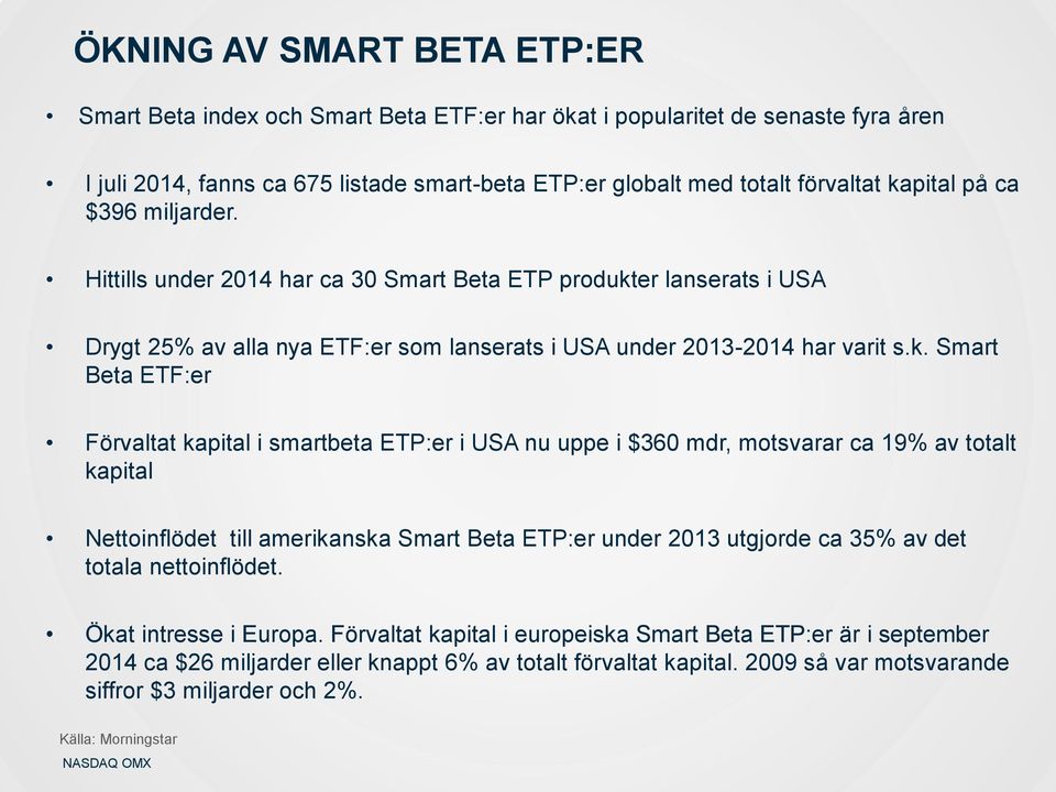 er lanserats i USA Drygt 25% av alla nya ETF:er som lanserats i USA under 2013-2014 har varit s.k.