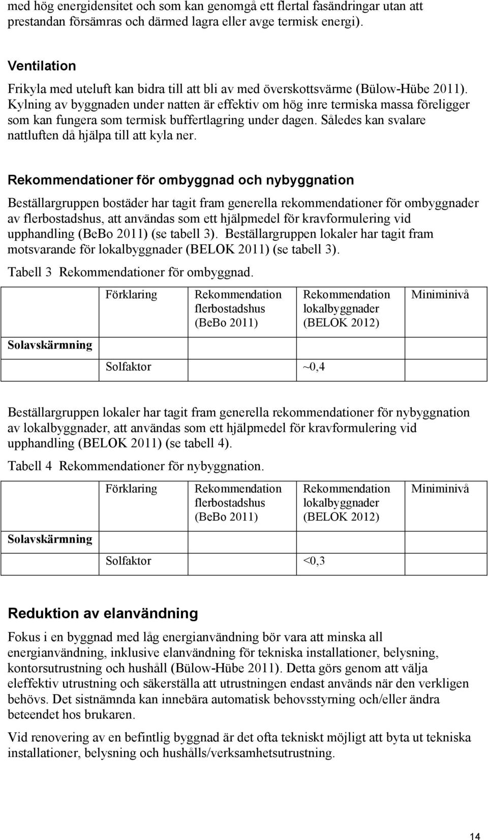 Kylning av byggnaden under natten är effektiv om hög inre termiska massa föreligger som kan fungera som termisk buffertlagring under dagen. Således kan svalare nattluften då hjälpa till att kyla ner.