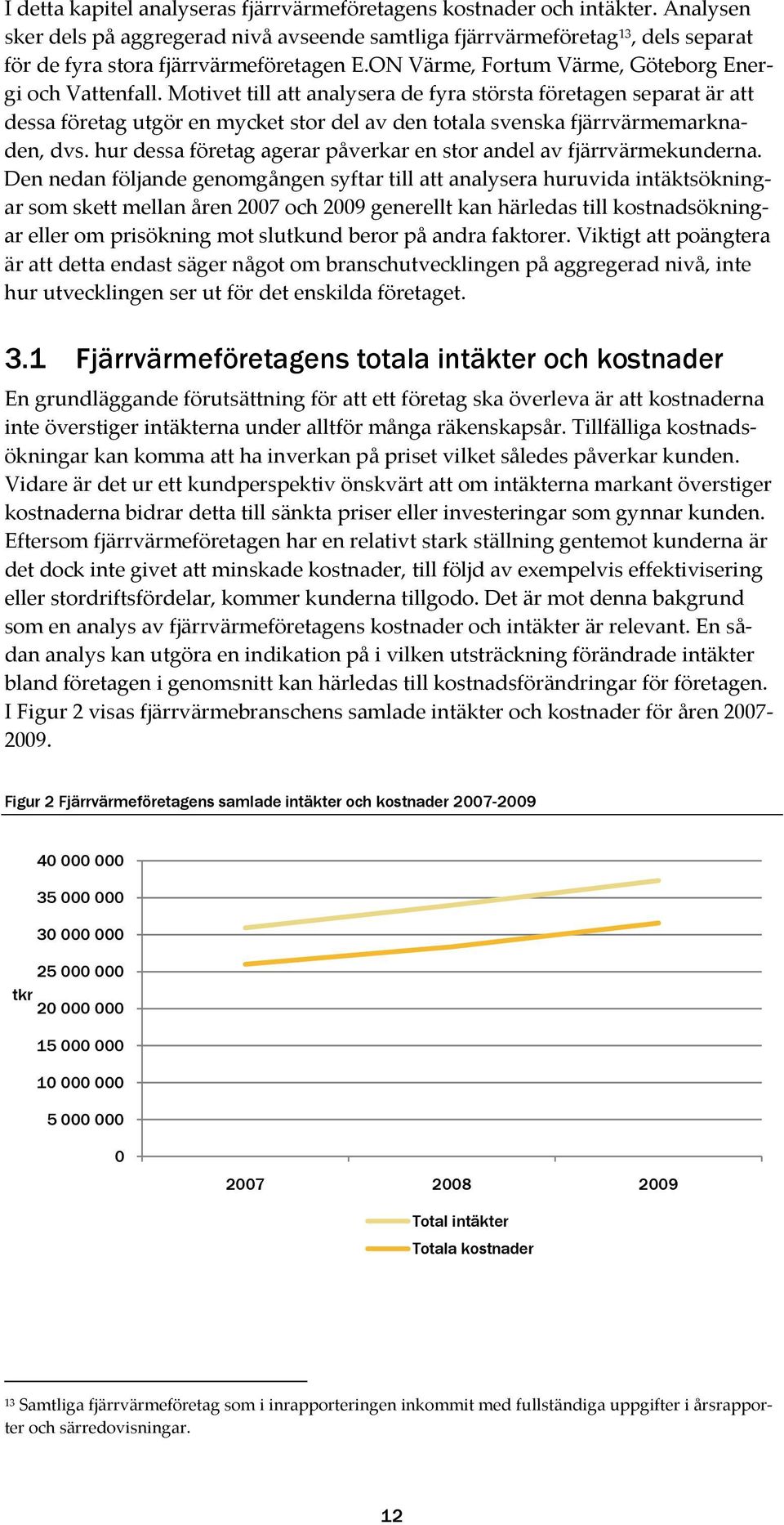 Motivet till att analysera de fyra största företagen separat är att dessa företag utgör en mycket stor del av den totala svenska fjärrvärmemarknaden, dvs.