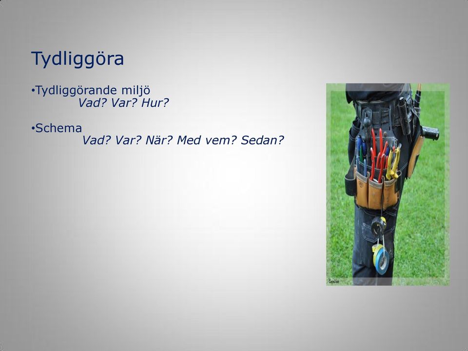 Hur? Schema Vad? Var?