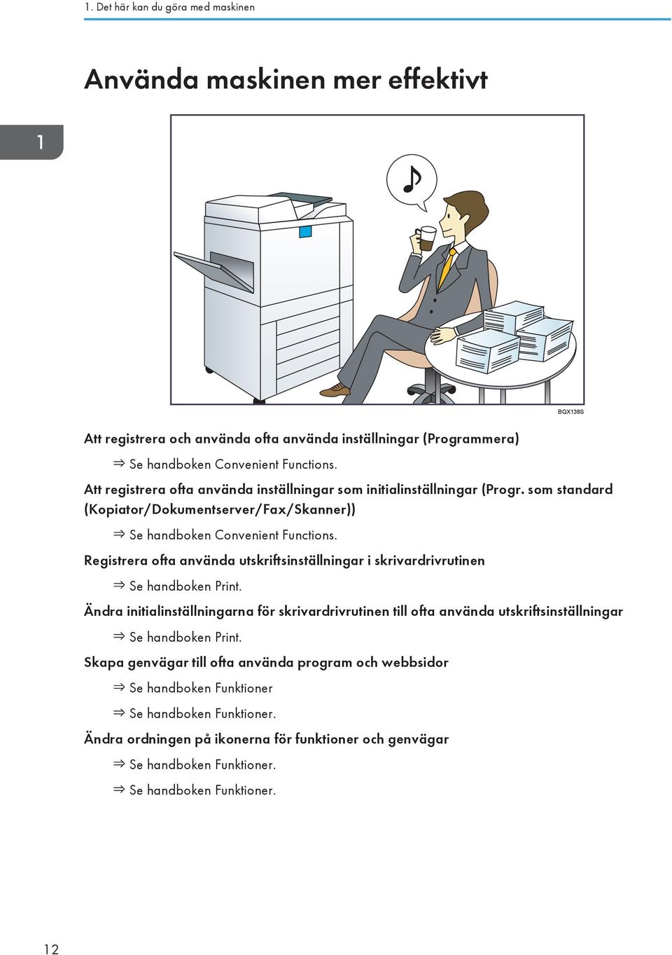 Registrera ofta använda utskriftsinställningar i skrivardrivrutinen Se handboken Print.