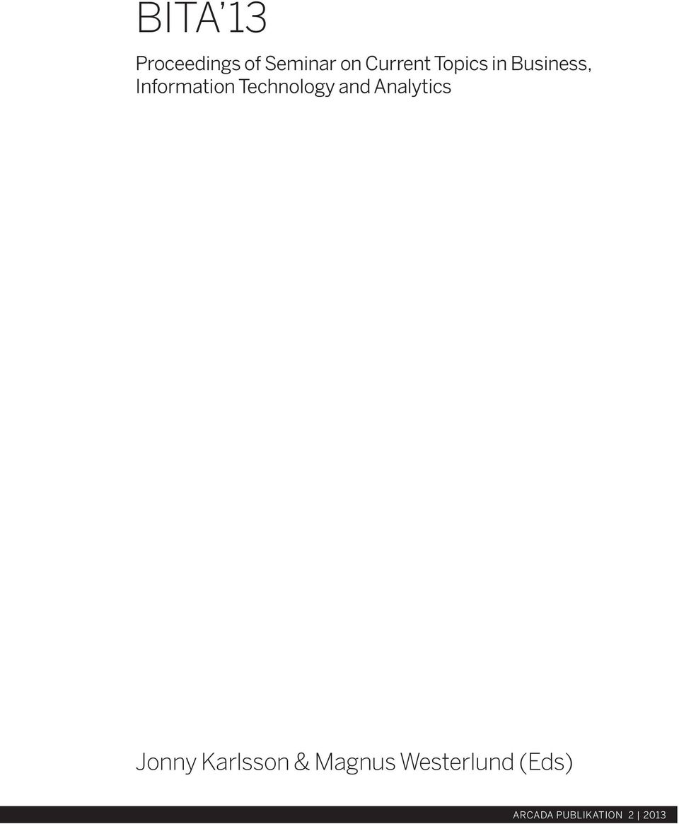 Technology and Analytics Jonny Karlsson &