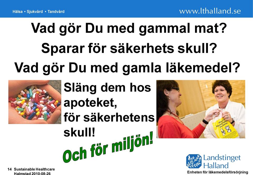 Vad gör Du med gamla läkemedel?