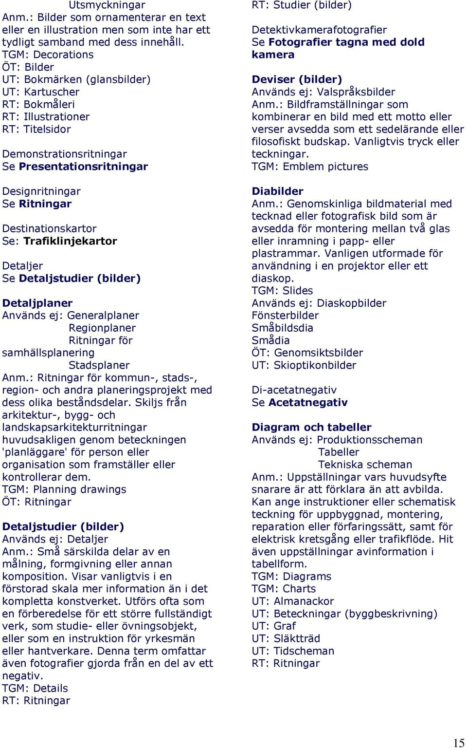 Destinationskartor Se: Trafiklinjekartor Detaljer Se Detaljstudier (bilder) Detaljplaner Används ej: Generalplaner Regionplaner Ritningar för samhällsplanering Stadsplaner Anm.