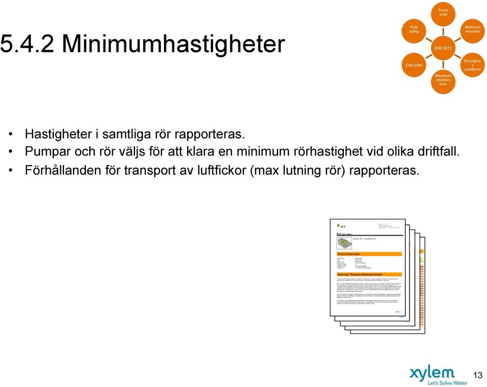 conditions Maximum retention time Hastigheter i samtliga rör rapporteras.