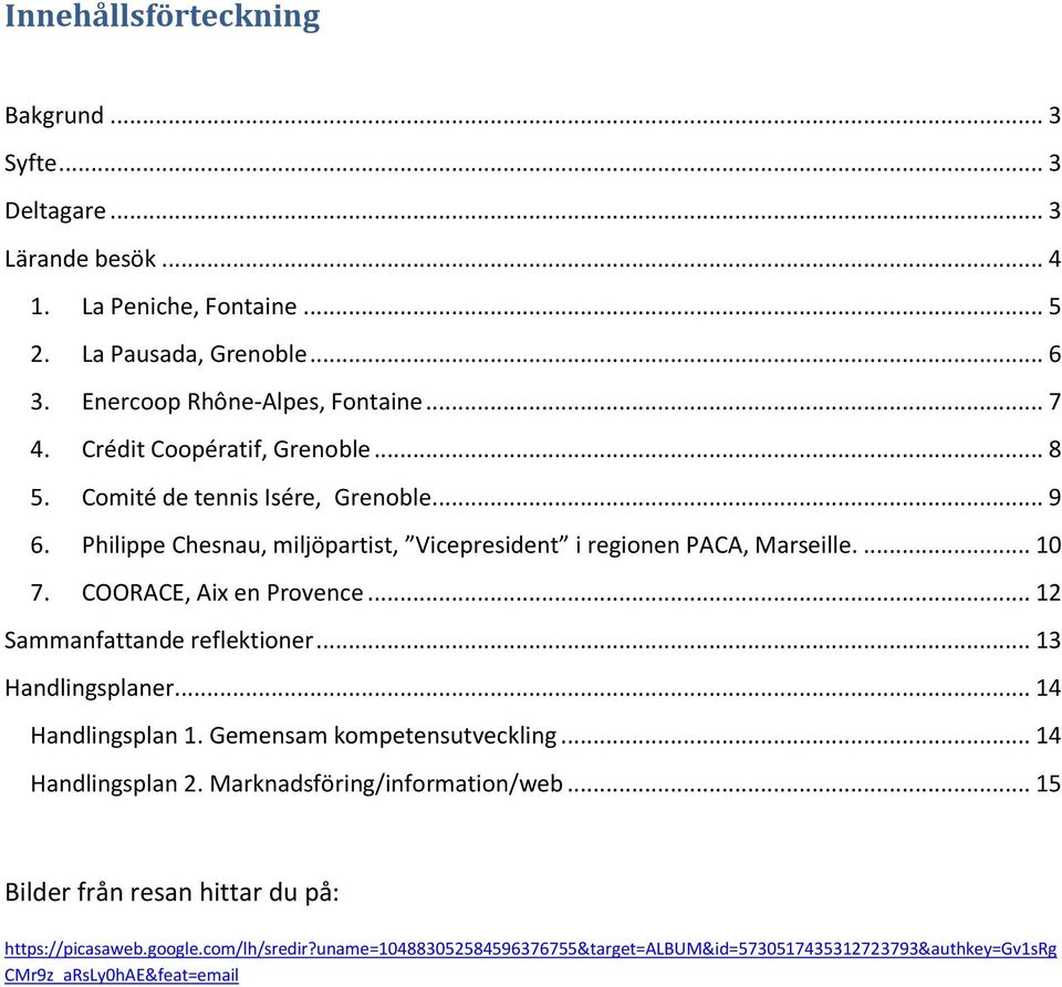 COORACE, Aix en Provence... 12 Sammanfattande reflektioner... 13 Handlingsplaner... 14 Handlingsplan 1. Gemensam kompetensutveckling... 14 Handlingsplan 2.