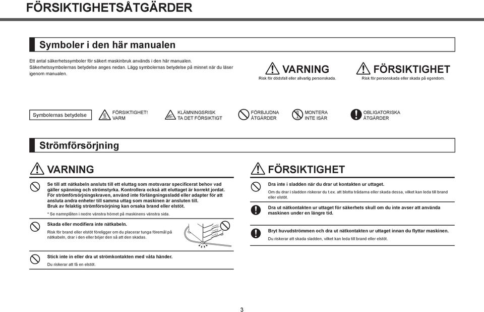 Symbolernas betydelse FÖRSIKTIGHET!