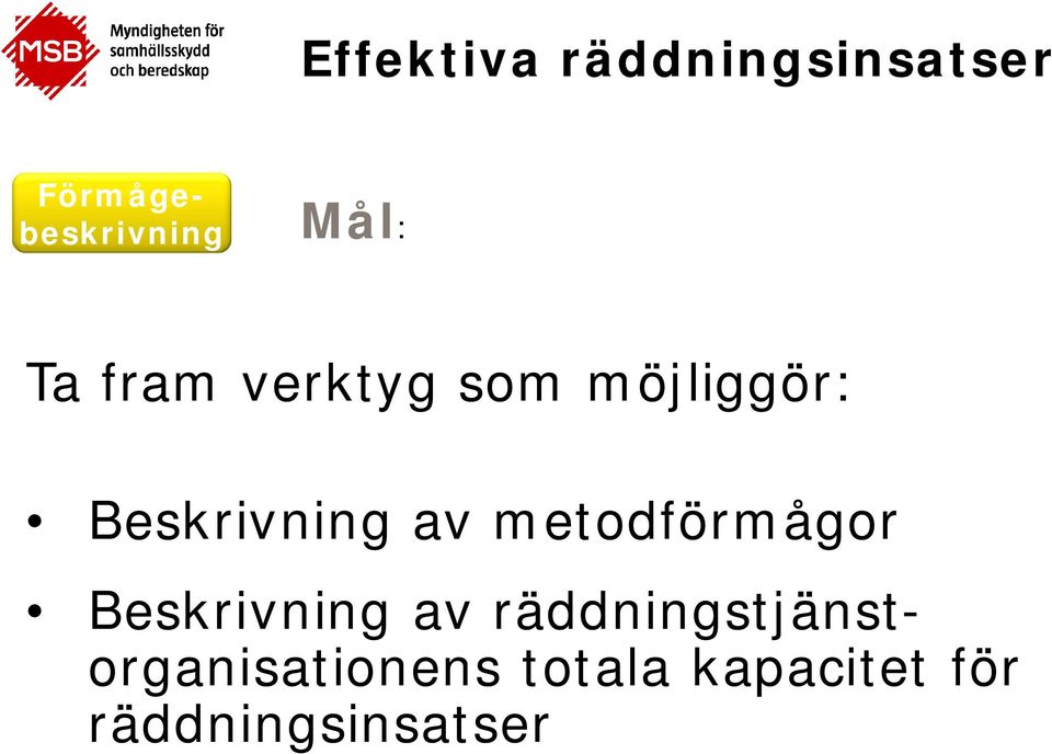 metodförmågor Beskrivning av