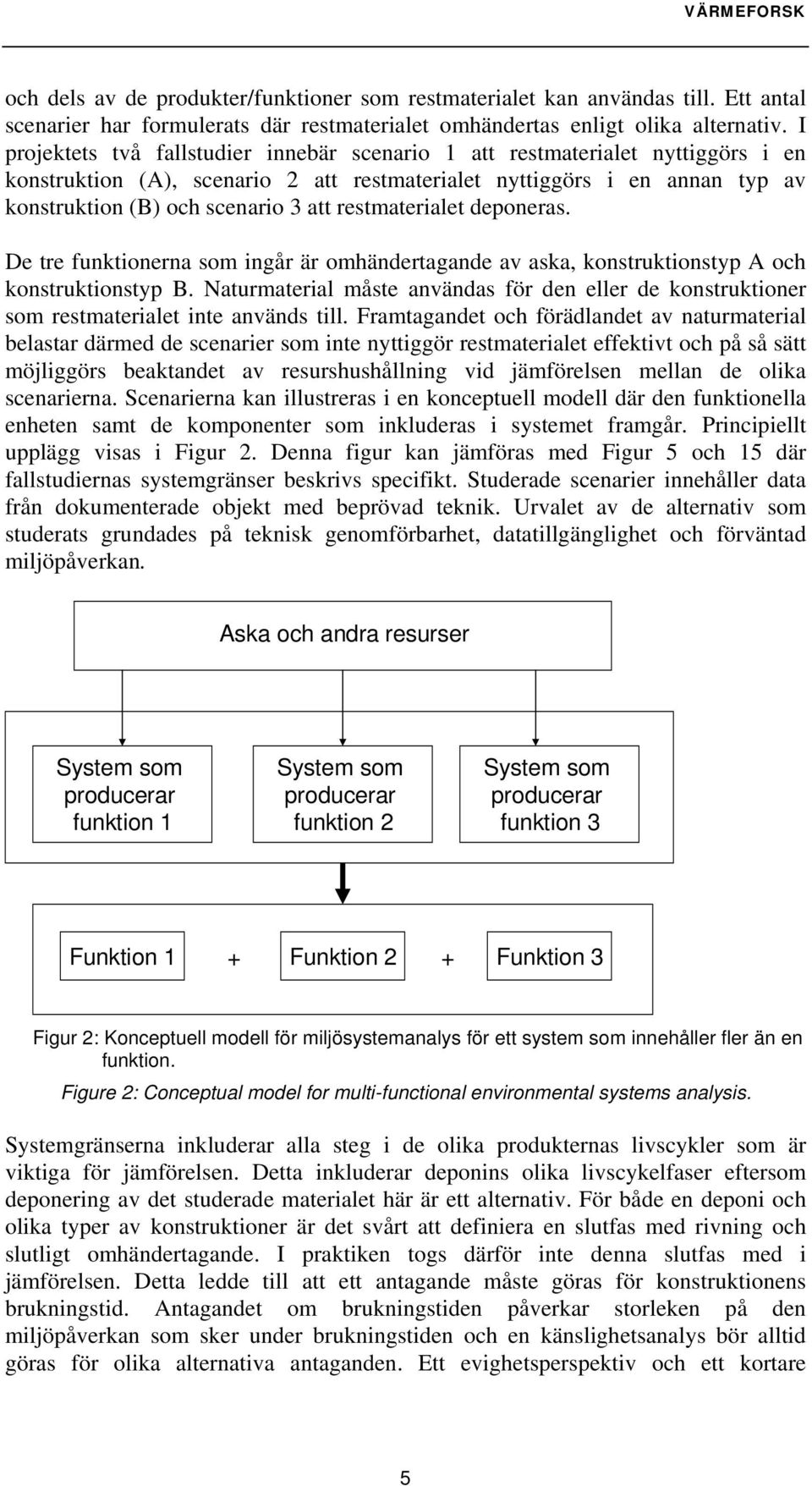 restmaterialet deponeras. De tre funktionerna som ingår är omhändertagande av aska, konstruktionstyp A och konstruktionstyp B.