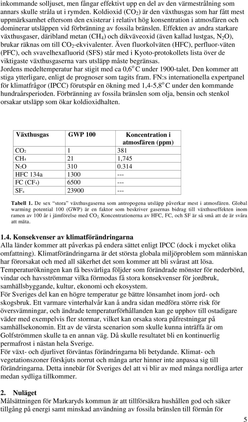 Effekten av andra starkare växthusgaser, däribland metan (CH 4 ) och dikväveoxid (även kallad lustgas, N 2 O), brukar räknas om till CO 2 -ekvivalenter.