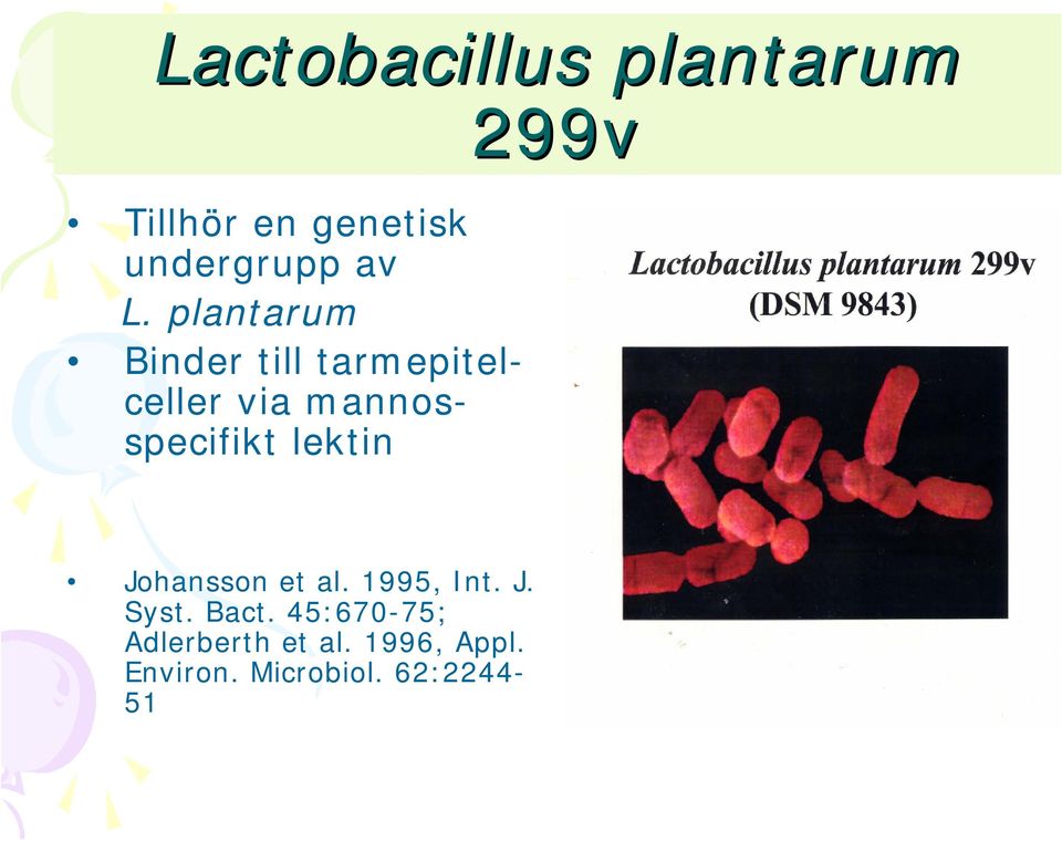 mannosspecifikt lektin Johansson et al. 1995, Int. J. Syst.