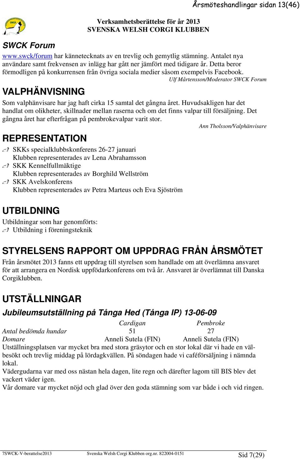 Ulf Mårtensson/Moderator SWCK Forum VALPHÄNVISNING Som valphänvisare har jag haft cirka 15 samtal det gångna året.