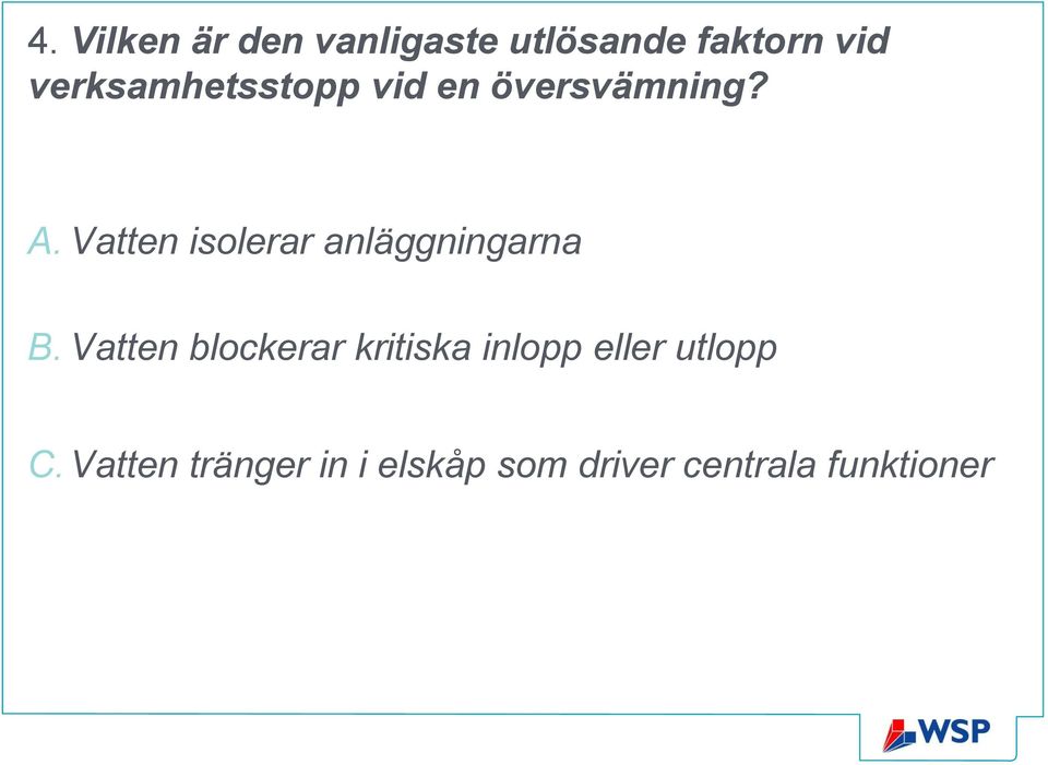 Vatten isolerar anläggningarna B.