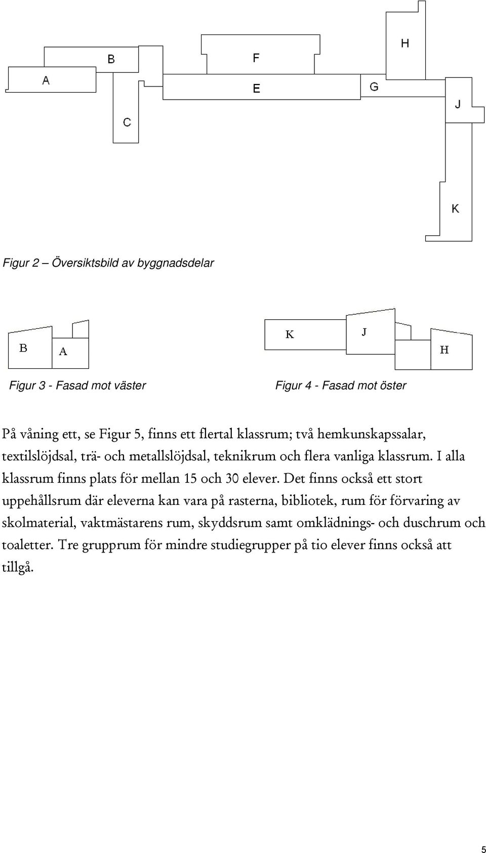 I alla klassrum finns plats för mellan 15 och 30 elever.