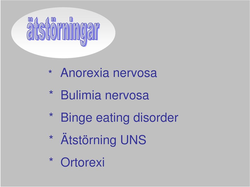 Binge eating disorder