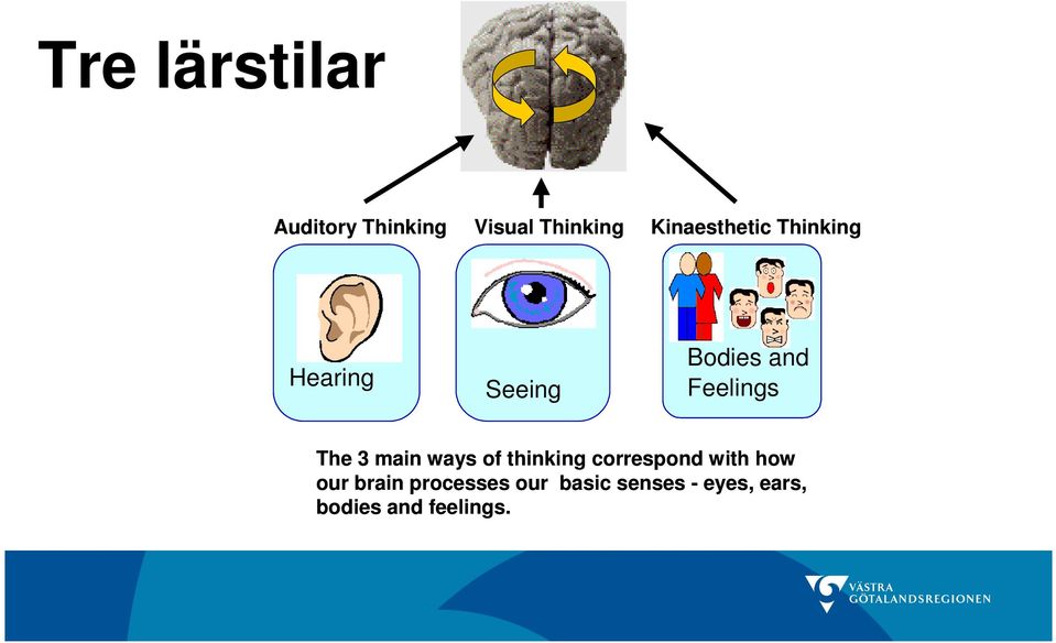 Feelings The 3 main ways of thinking correspond with