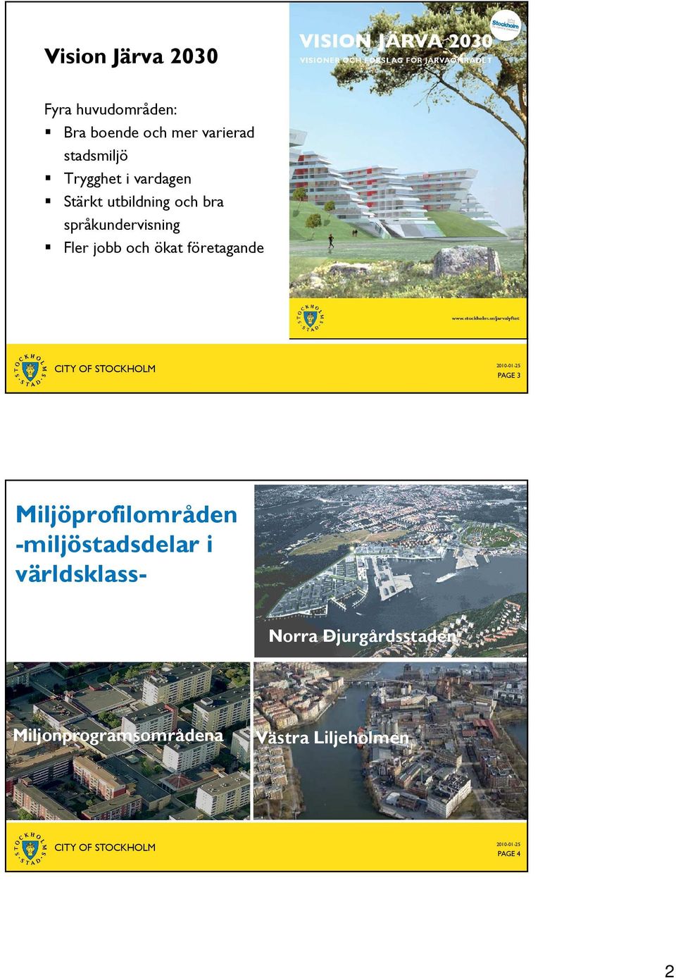 och ökat företagande PAGE 3 Miljöprofilområden -miljöstadsdelar i