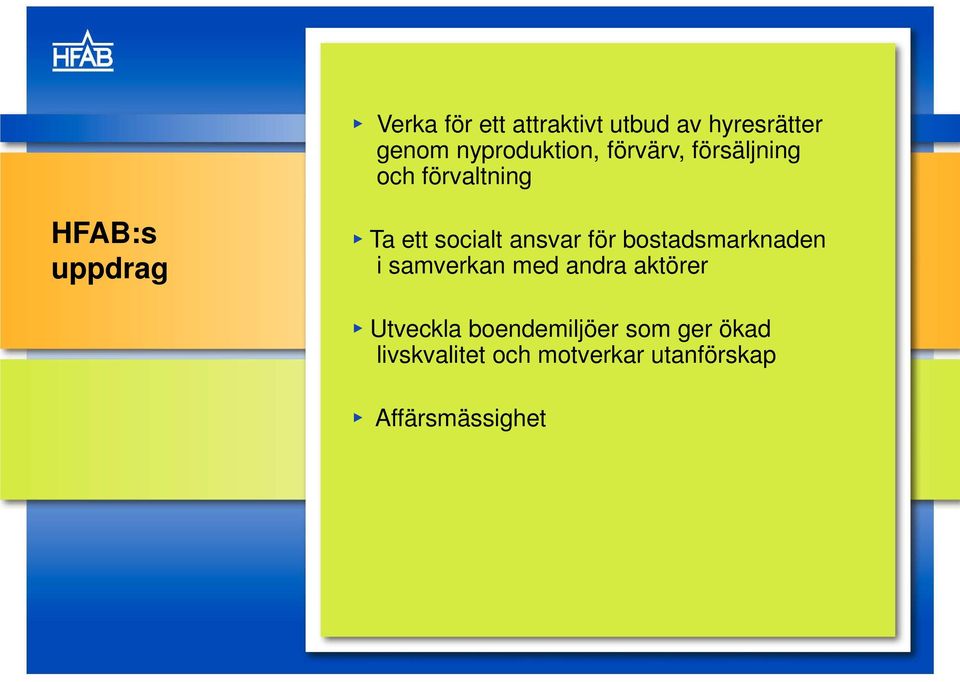 ansvar för bostadsmarknaden i samverkan med andra aktörer Utveckla