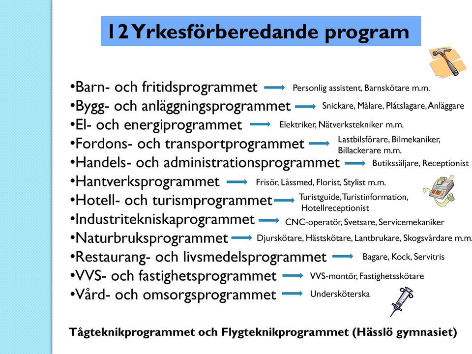 Personlig assistent, Barnskötare m.