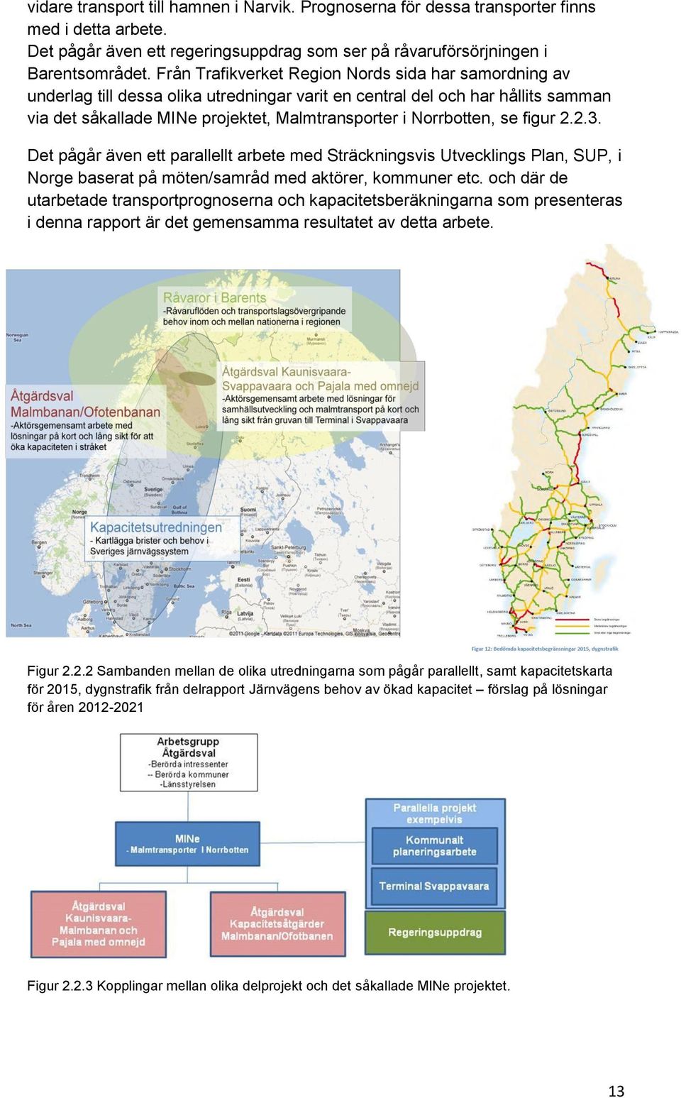 se figur 2.2.3. Det pågår även ett parallellt arbete med Sträckningsvis Utvecklings Plan, SUP, i Norge baserat på möten/samråd med aktörer, kommuner etc.