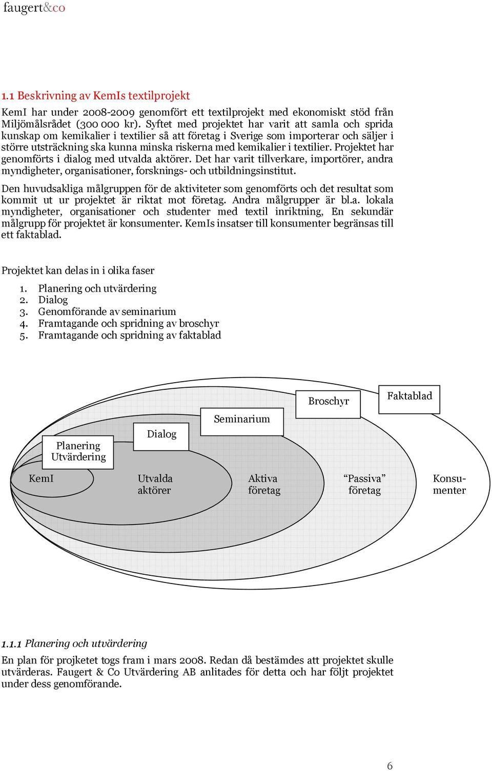 i textilier. Projektet har genomförts i dialog med utvalda aktörer. Det har varit tillverkare, importörer, andra myndigheter, organisationer, forsknings- och utbildningsinstitut.