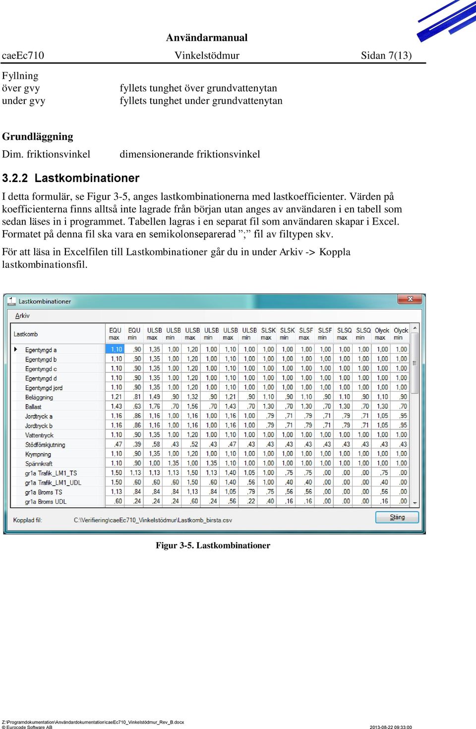 Värden på koefficienterna finns alltså inte lagrade från början utan anges av användaren i en tabell som sedan läses in i programmet.