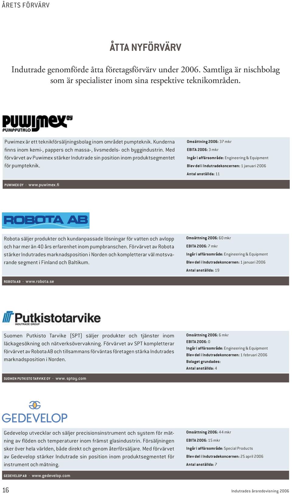 Med förvärvet av Puwimex stärker Indutrade sin position inom produktsegmentet för pumpteknik.