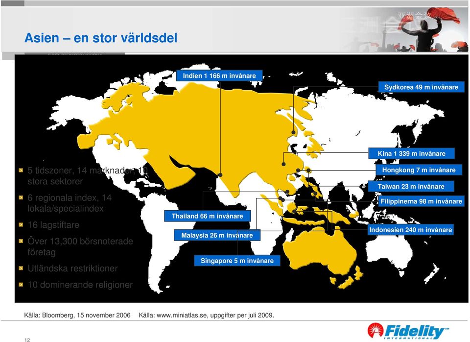 Thailand 66 m invånare Malaysia 26 m invånare Singapore 5 m invånare Kina 1 339 m invånare Hongkong 7 m invånare Taiwan 23 m