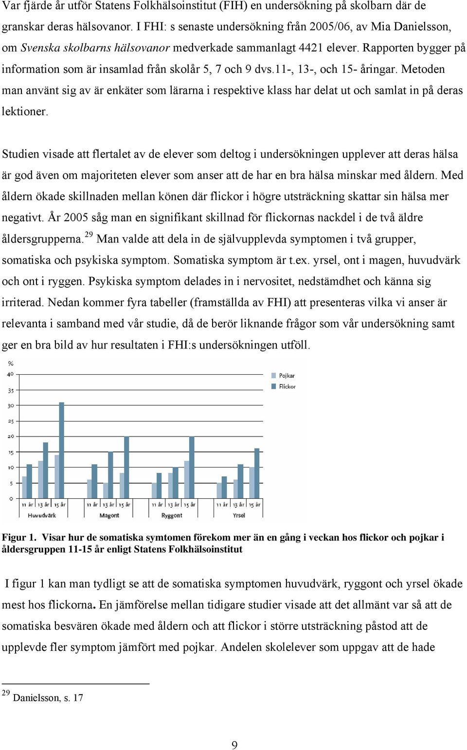 Rapporten bygger på information som är insamlad från skolår 5, 7 och 9 dvs.11-, 13-, och 15- åringar.