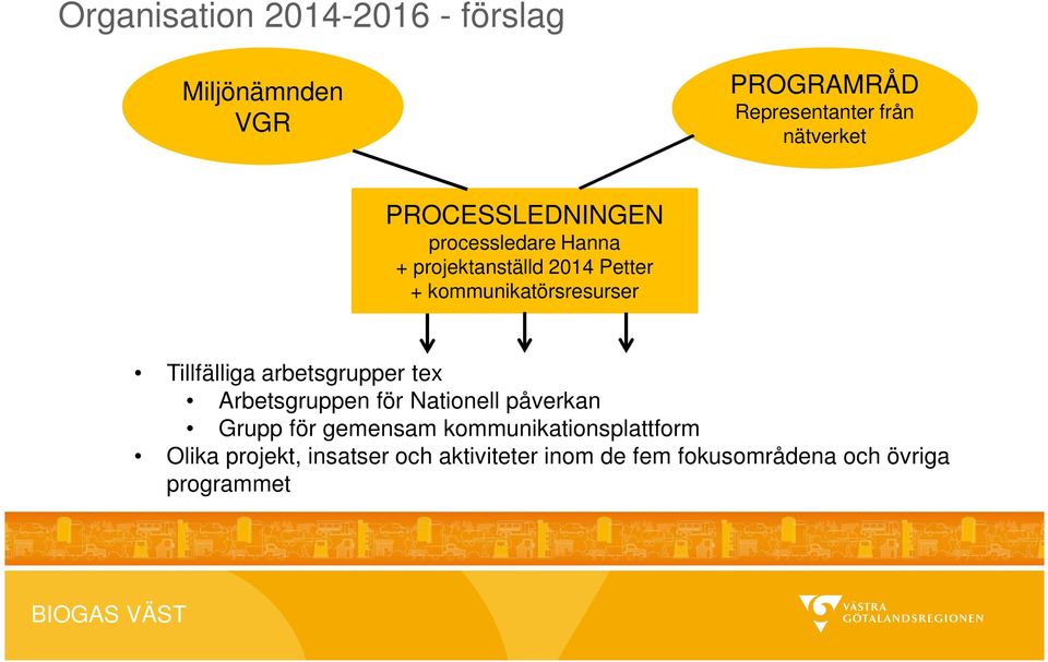 Tillfälliga arbetsgrupper tex Arbetsgruppen för Nationell påverkan Grupp för gemensam