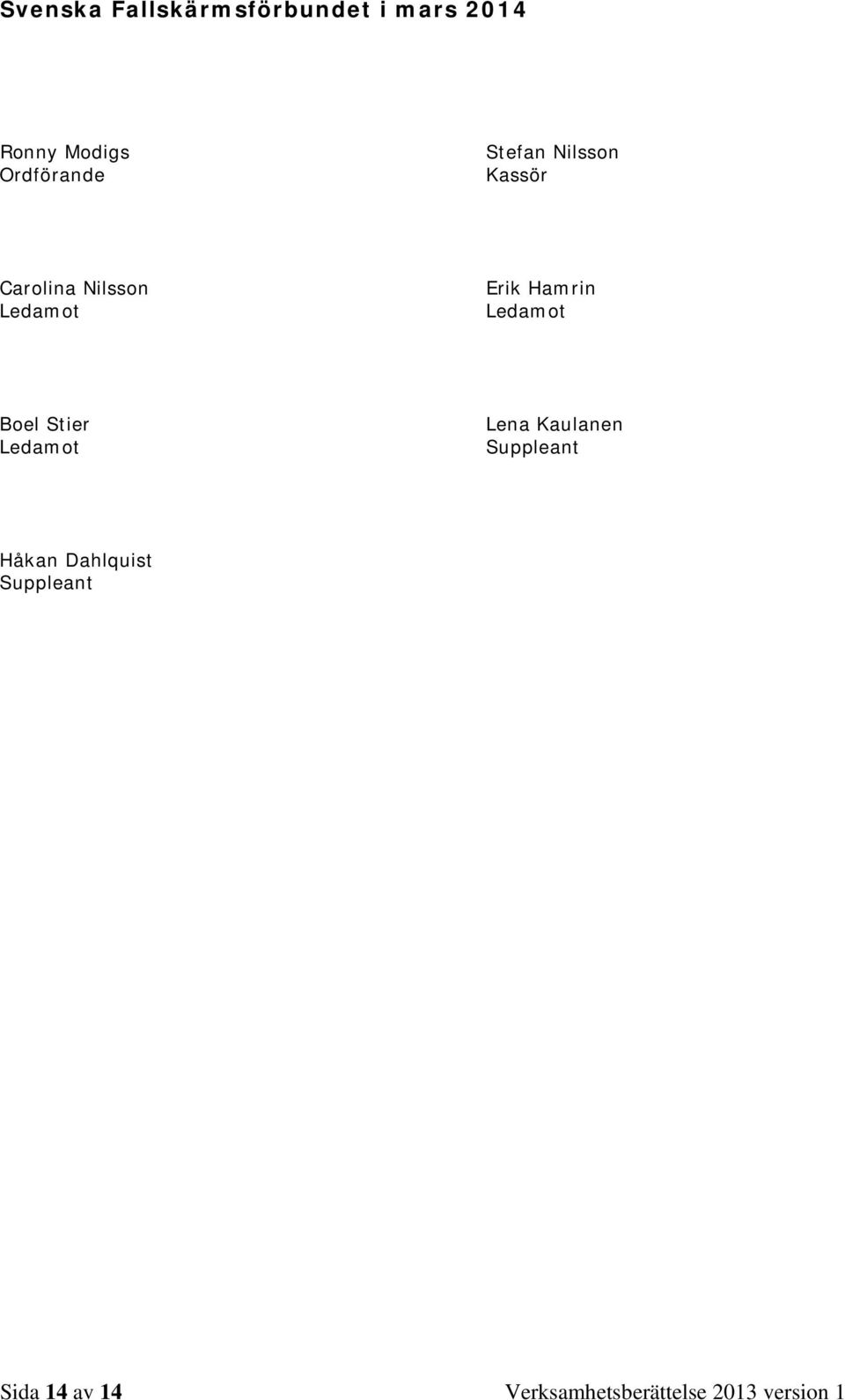 Hamrin Ledamot Boel Stier Ledamot Lena Kaulanen Suppleant