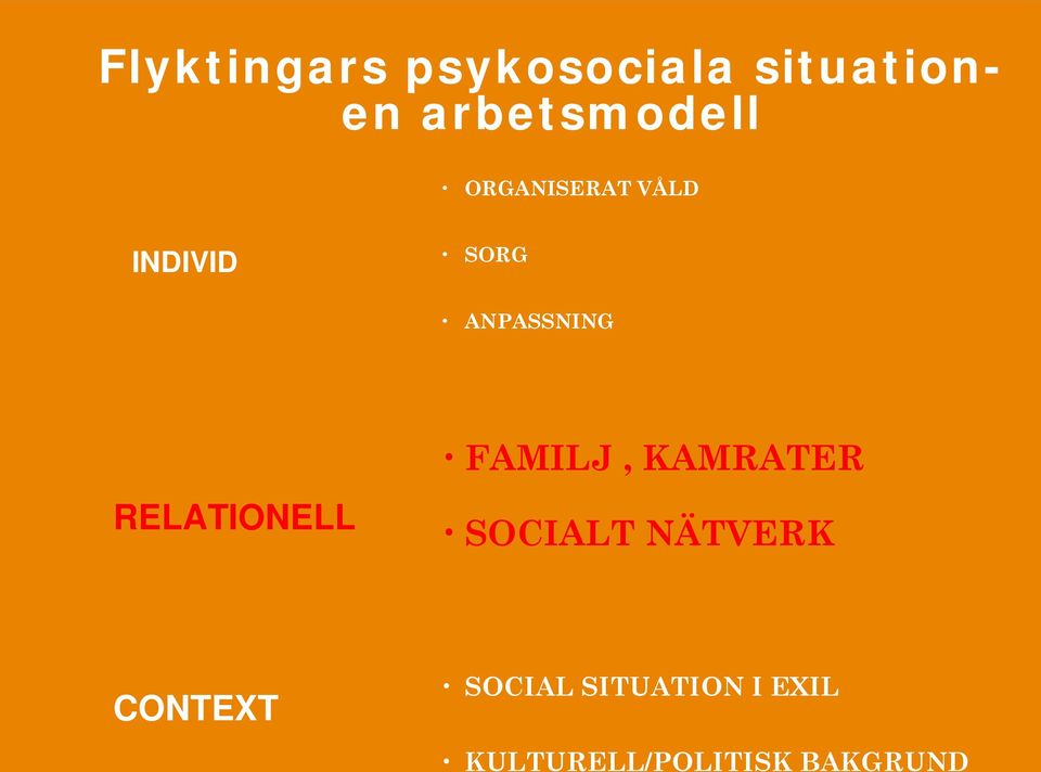 ANPASSNING RELATIONELL FAMILJ, KAMRATER SOCIALT