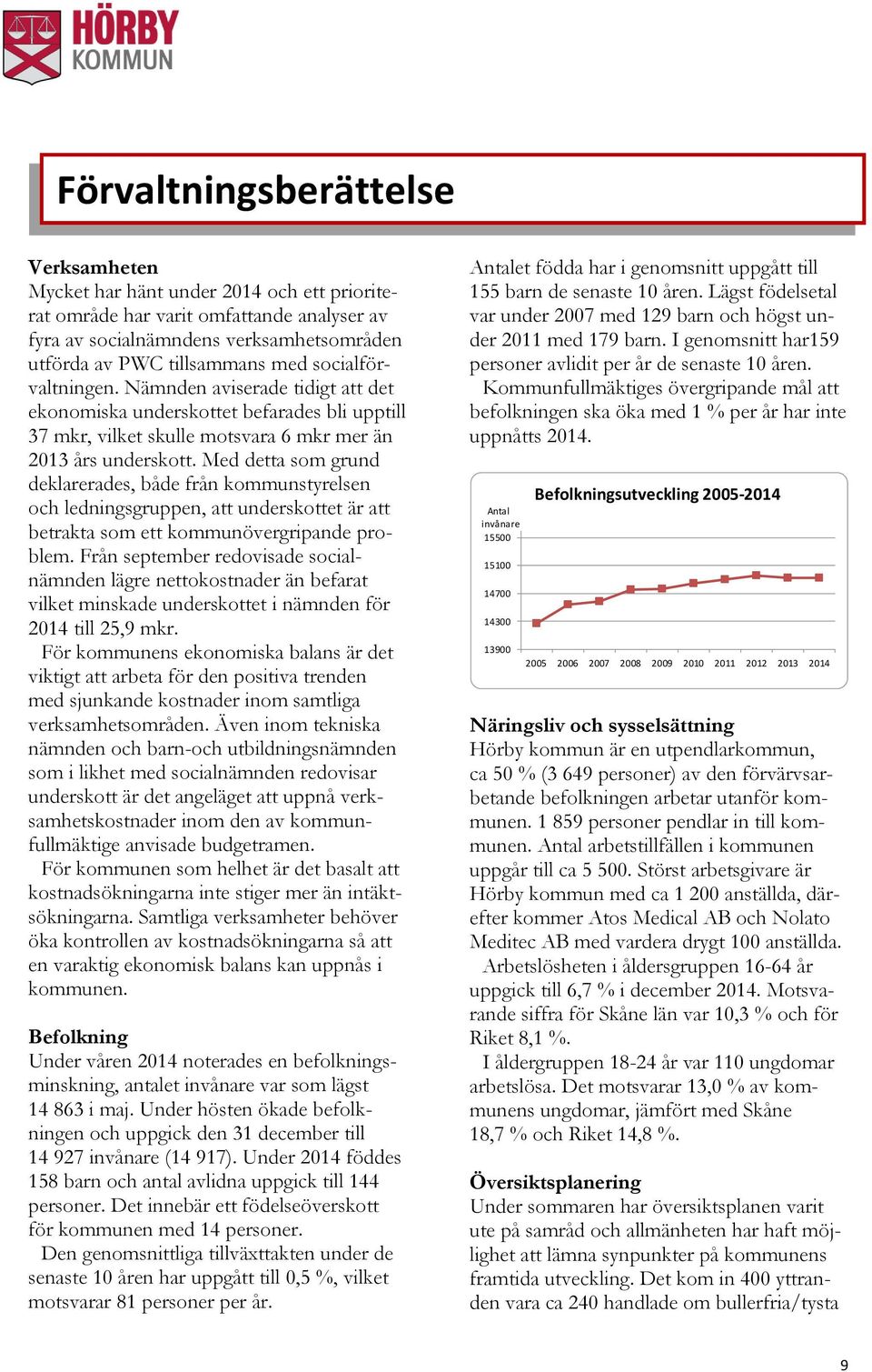 Med detta som grund deklarerades, både från kommunstyrelsen och ledningsgruppen, att underskottet är att betrakta som ett kommunövergripande problem.