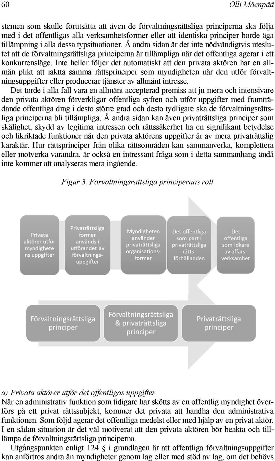 Inte heller följer det automatiskt att den privata aktören har en allmän plikt att iaktta samma rättsprinciper som myndigheten när den utför förvaltningsuppgifter eller producerar tjänster av allmänt