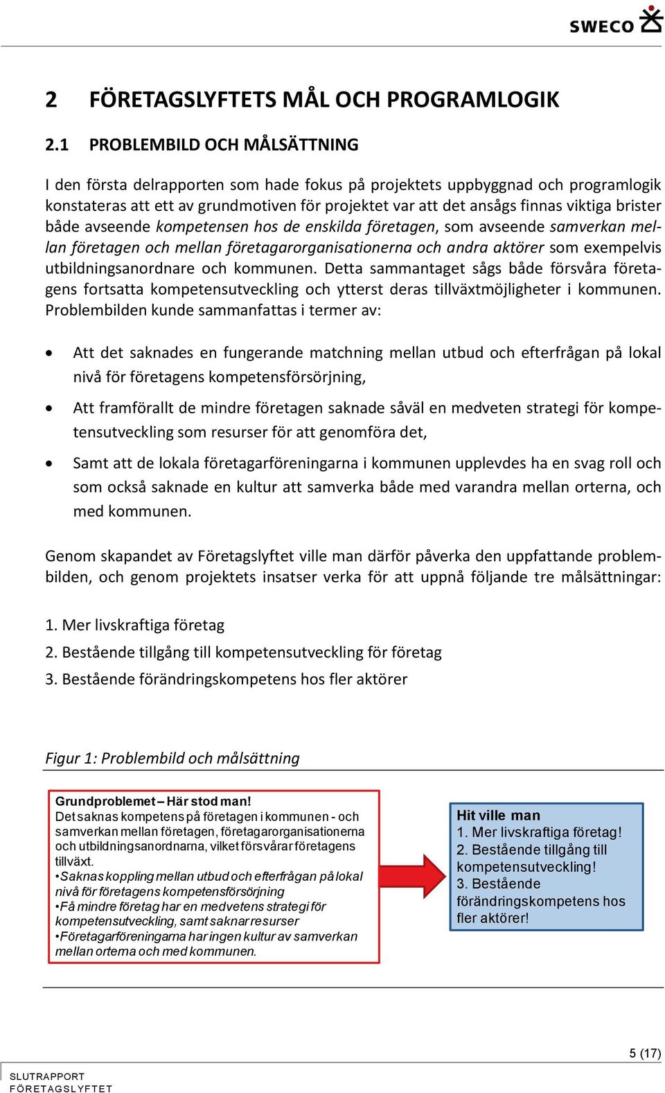 brister både avseende kompetensen hos de enskilda företagen, som avseende samverkan mellan företagen och mellan företagarorganisationerna och andra aktörer som exempelvis utbildningsanordnare och