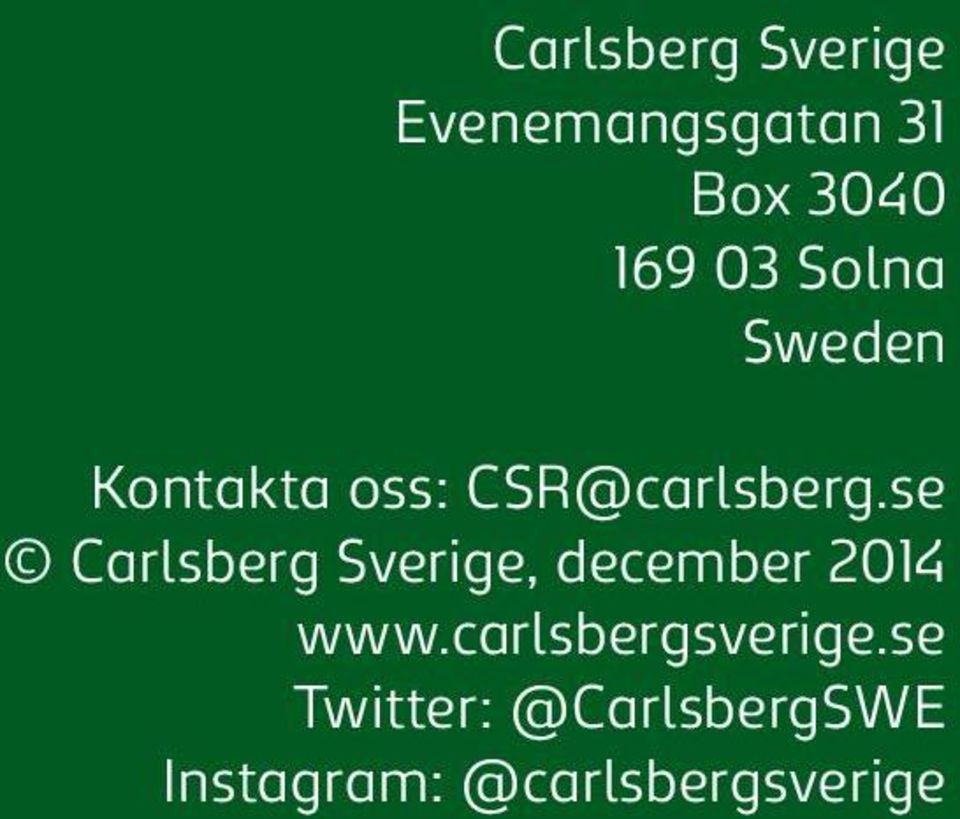 se Carlsberg Sverige, december 2014 www.
