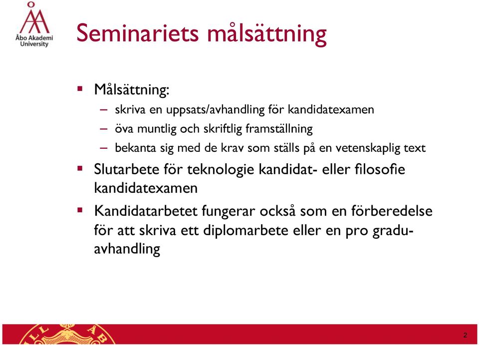 text Slutarbete för teknologie kandidat- eller filosofie kandidatexamen Kandidatarbetet