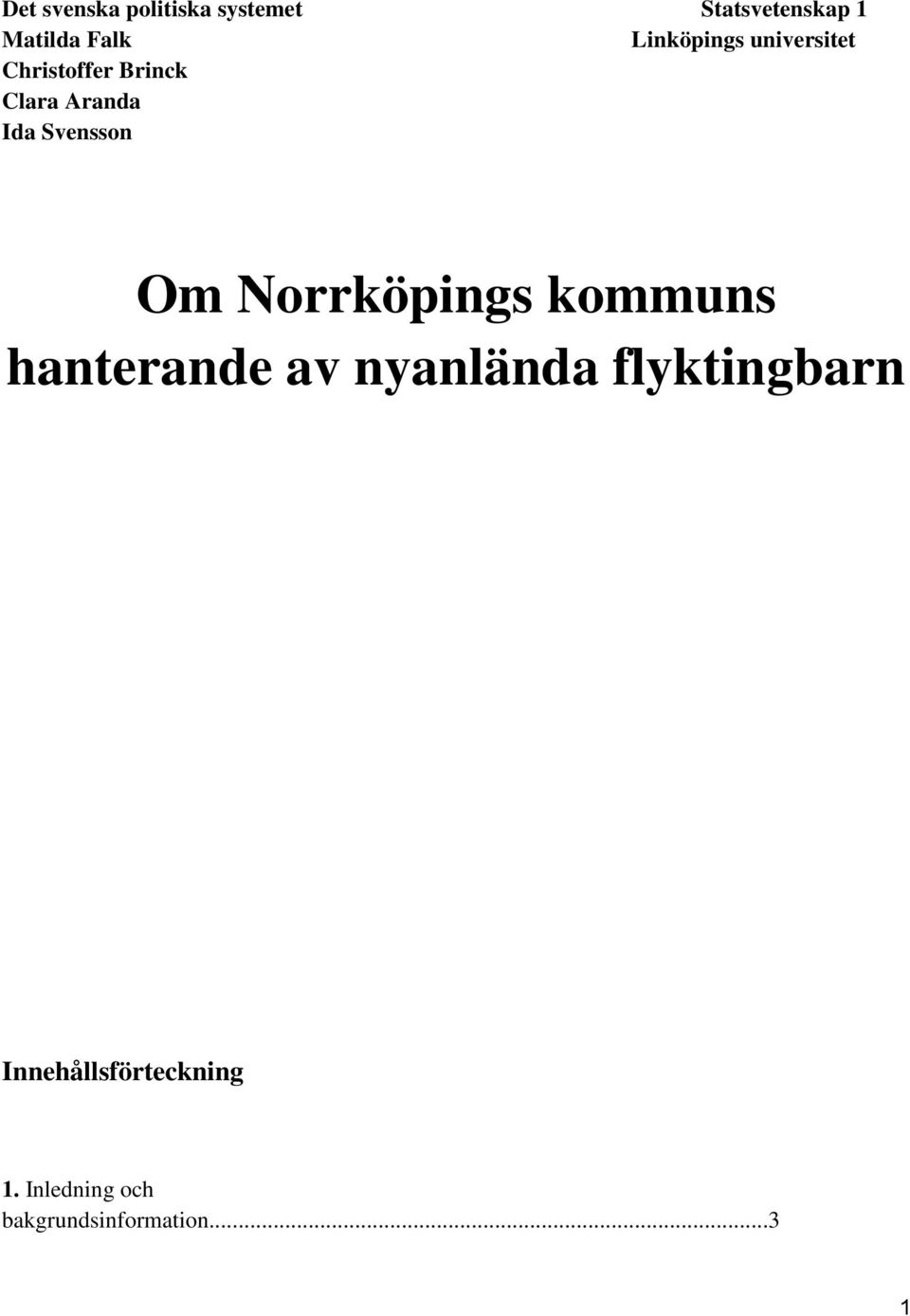 Svensson Om Norrköpings kommuns hanterande av nyanlända