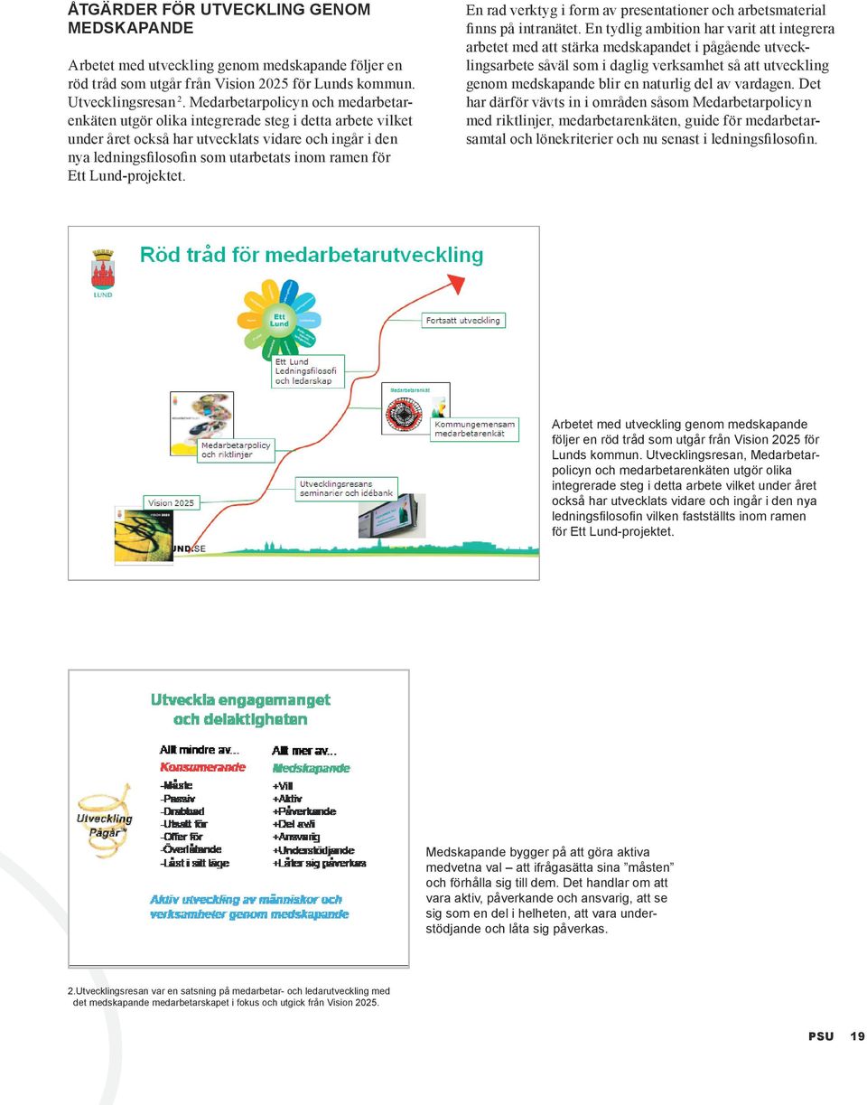 Ett Lund-projektet. En rad verktyg i form av presentationer och arbetsmaterial finns på intranätet.