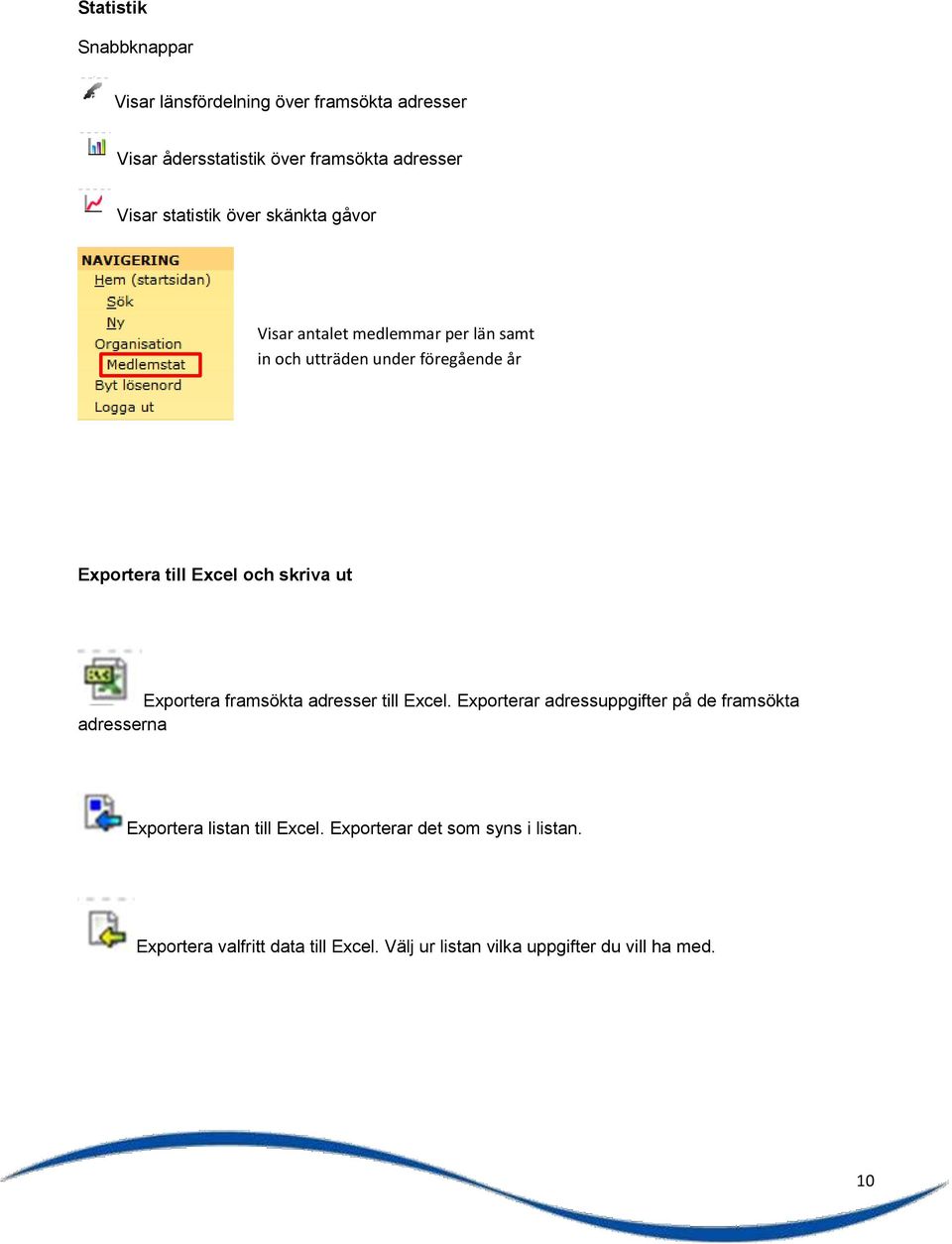 och skriva ut Exportera framsökta adresser till Excel.
