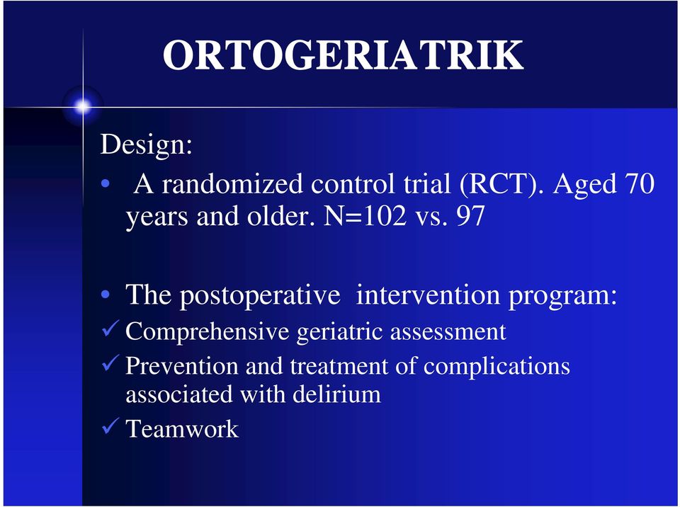 97 The postoperative intervention program: Comprehensive