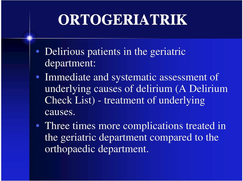 Check List) - treatment of underlying causes.